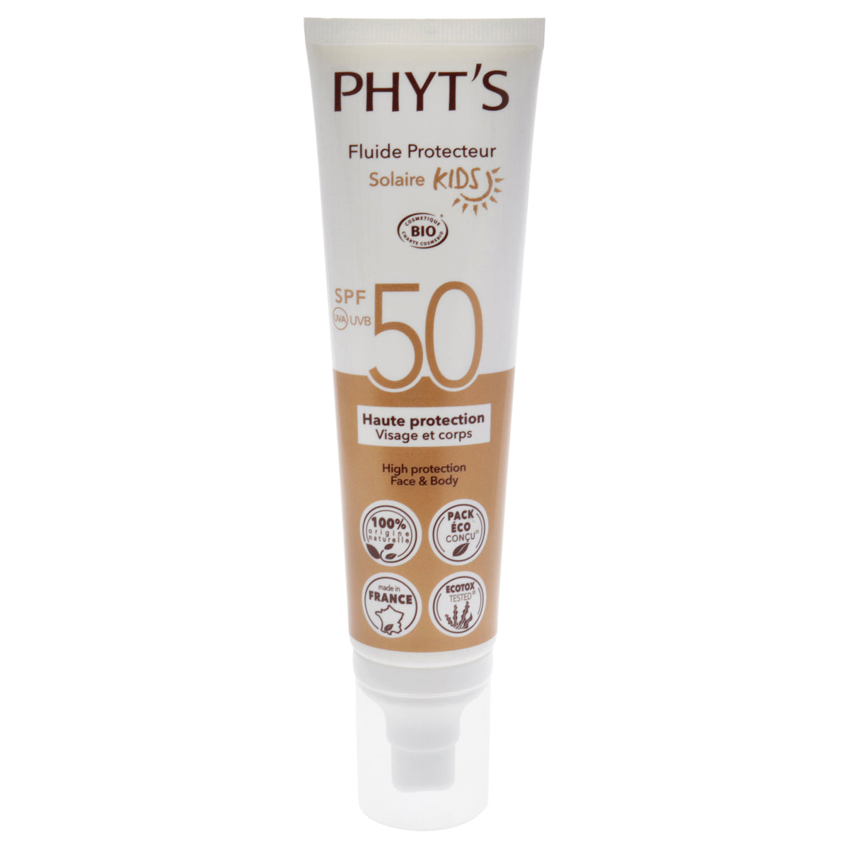 High Protection Face and Body Protective Fluid Kids SPF 50 by Phyts for Kids  33 oz Sunscreen