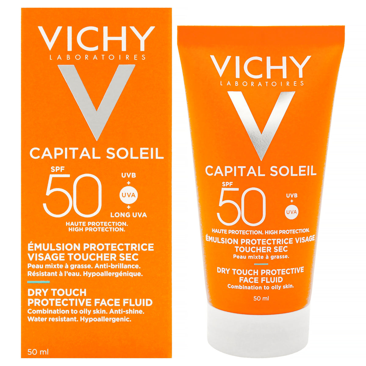 Capital Soleil Dry Touch Protective Face Fluid SPF 50 by Vichy Laboratories for Women  17 oz Sunscreen