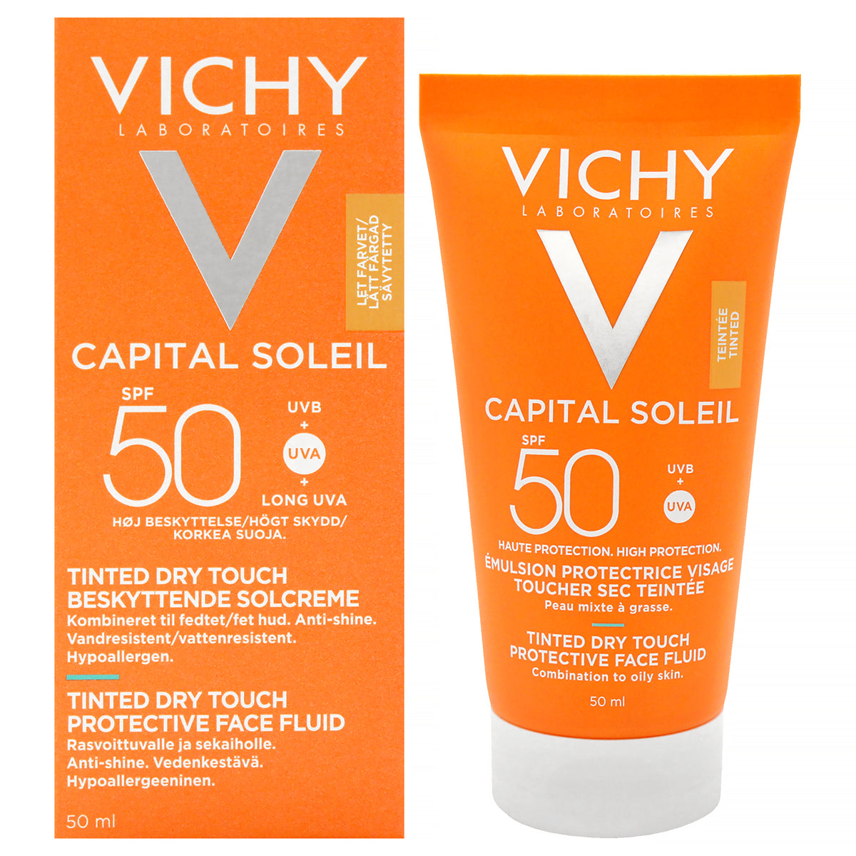 Capital Soleil Tinted Dry Touch Protective Face Fluid SPF 50 by Vichy Laboratories for Women  17 oz Sunscreen