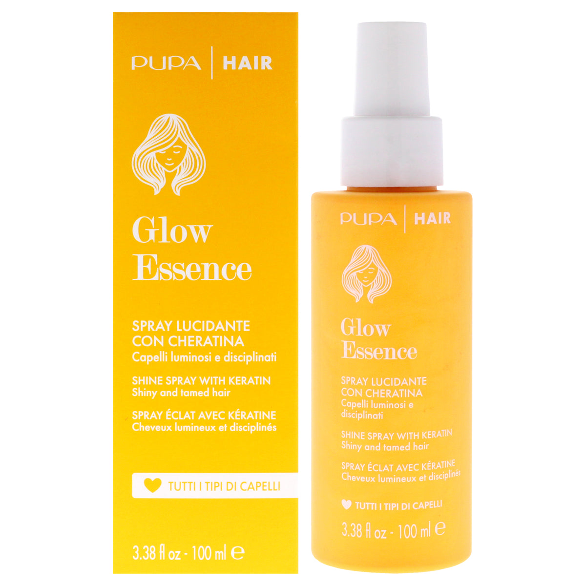 Glow Essence Shine Spray With Keratin by Pupa Milano for Women  338 oz Treatment