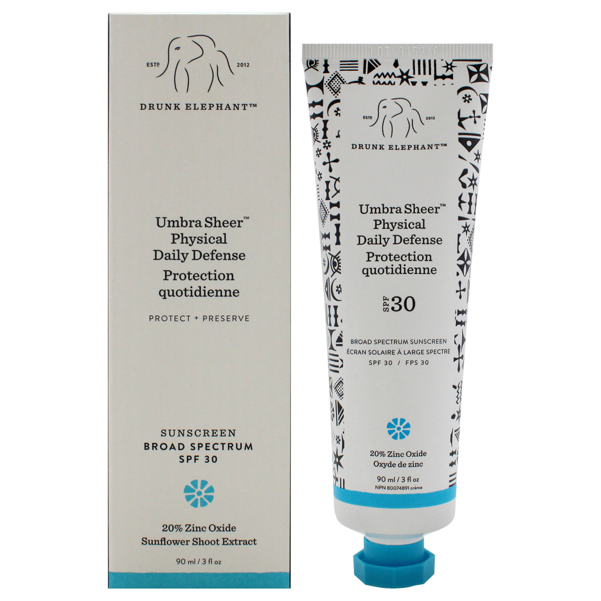 Umbra Sheer Physical Daily Defense SPF 30 by Drunk Elephant for Women  3 oz Sunscreen