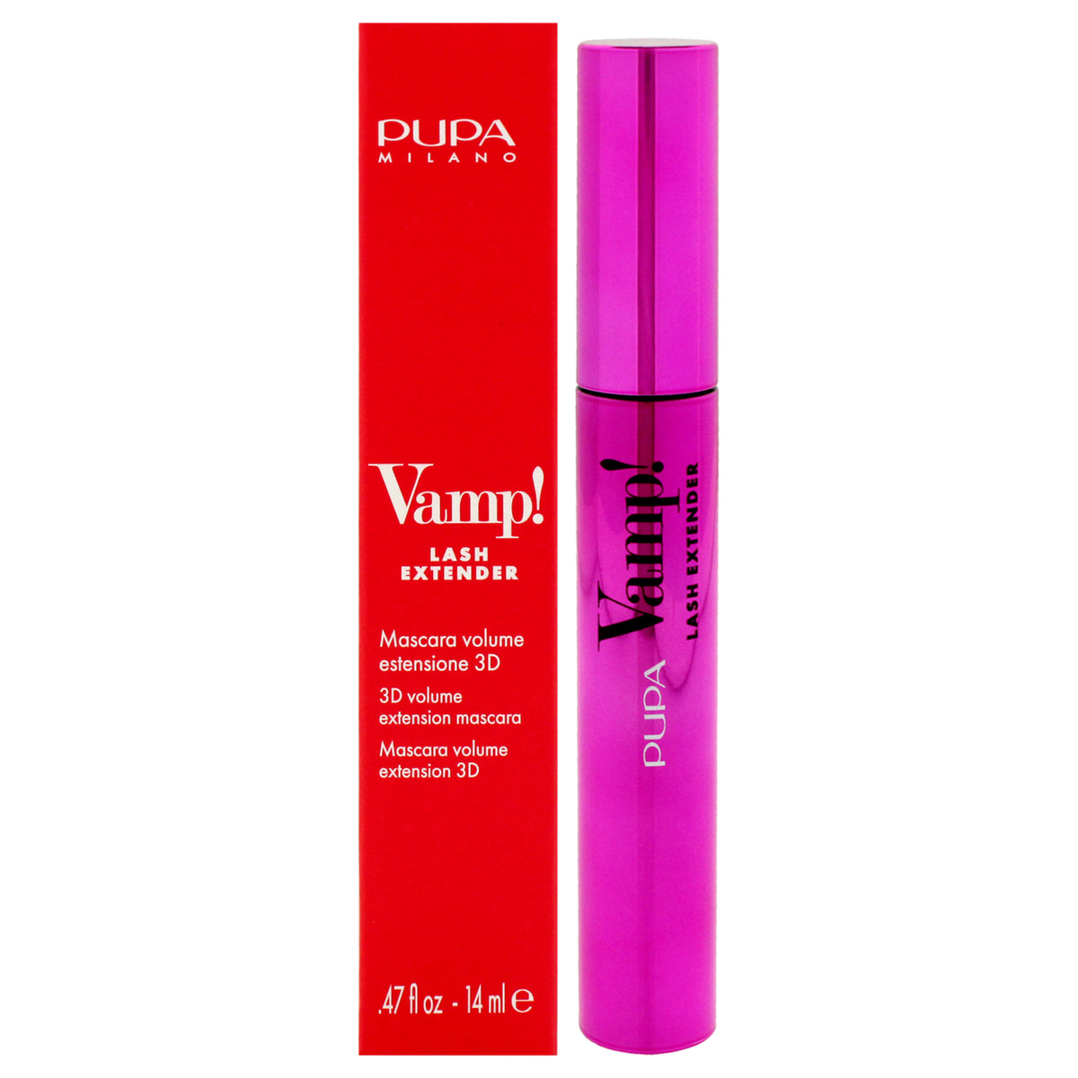 Vamp Lash Extender Mascara  112 Extra Black by Pupa Milano for Women  047 oz Mascara