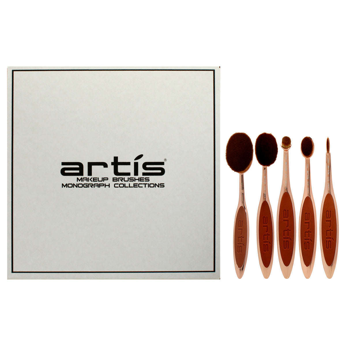 Elite 5 Brush Set  Rose Gold by Artis for Women  5 Pc Elite Collection Oval Brush 7  Rose Gold  Elite Collection Oval Brush 6