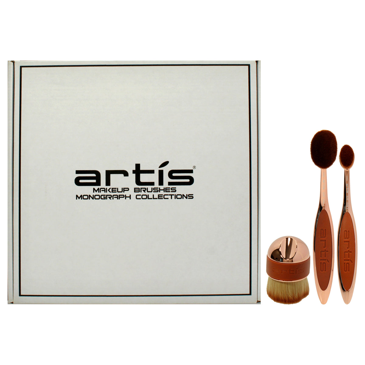 Elite 3 Brush Set  Rose Gold by Artis for Women  3 Pc Elite Collection Oval Brush 6  Rose Gold  Elite Collection Oval Brush 4