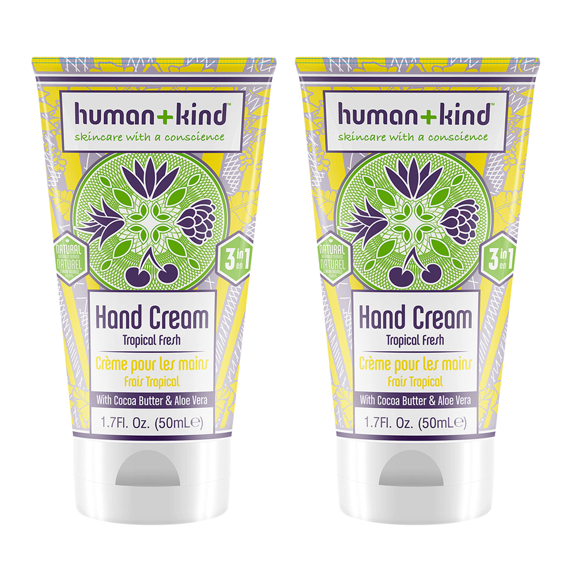 HandElbowFeet Cream  Tropical Fresh  Pack of 2 by HumanKind for Unisex  17 oz Cream