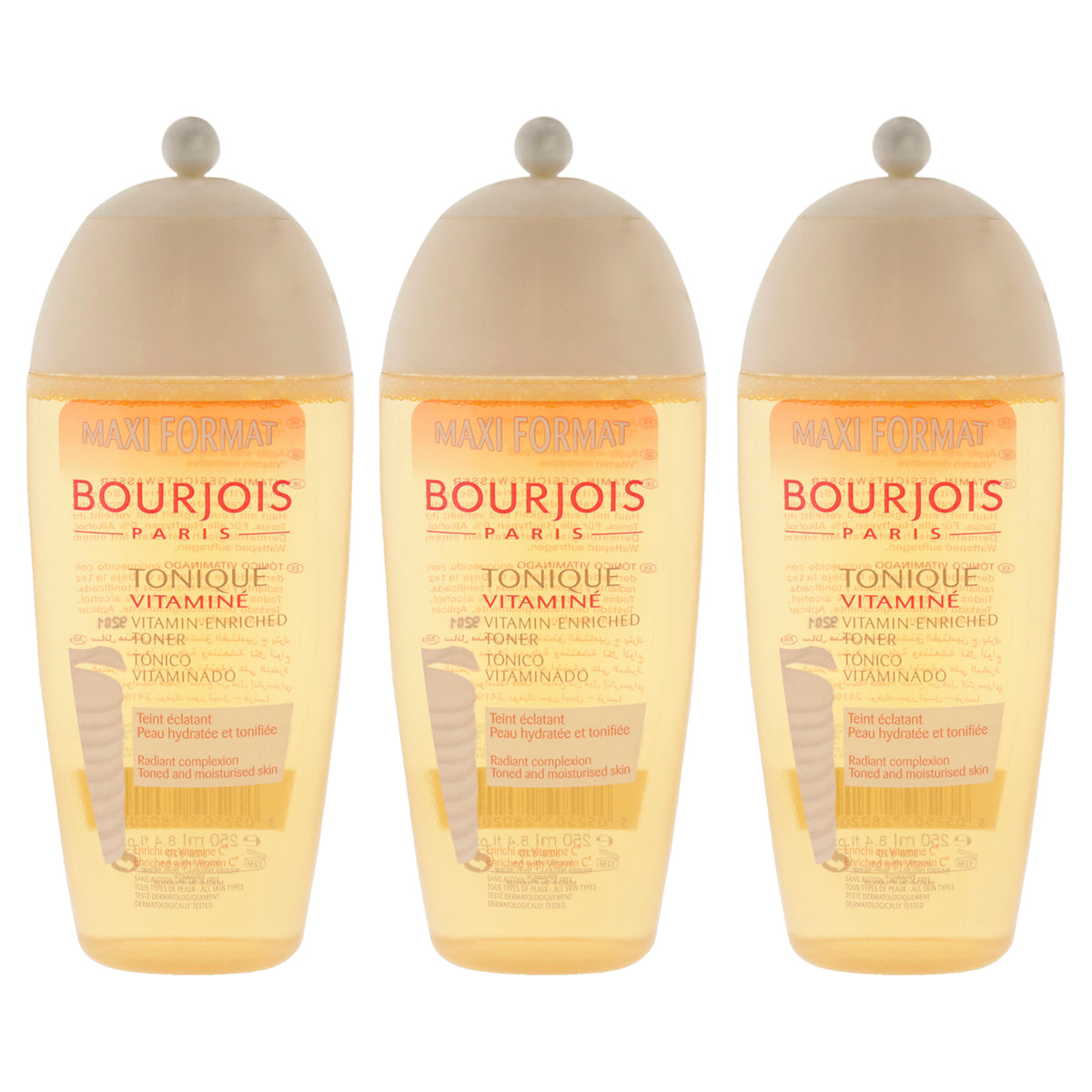 Maxi Format VitaminEnriched Toner by Bourjois for Women  84 oz Toner  Pack of 3