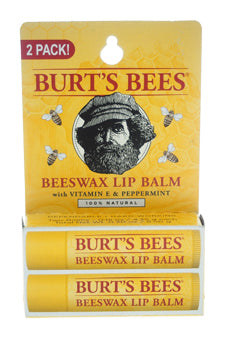 Beeswax Lip Balm Twin Pack by Burts Bees for Unisex  2 x 015 oz Lip Balm