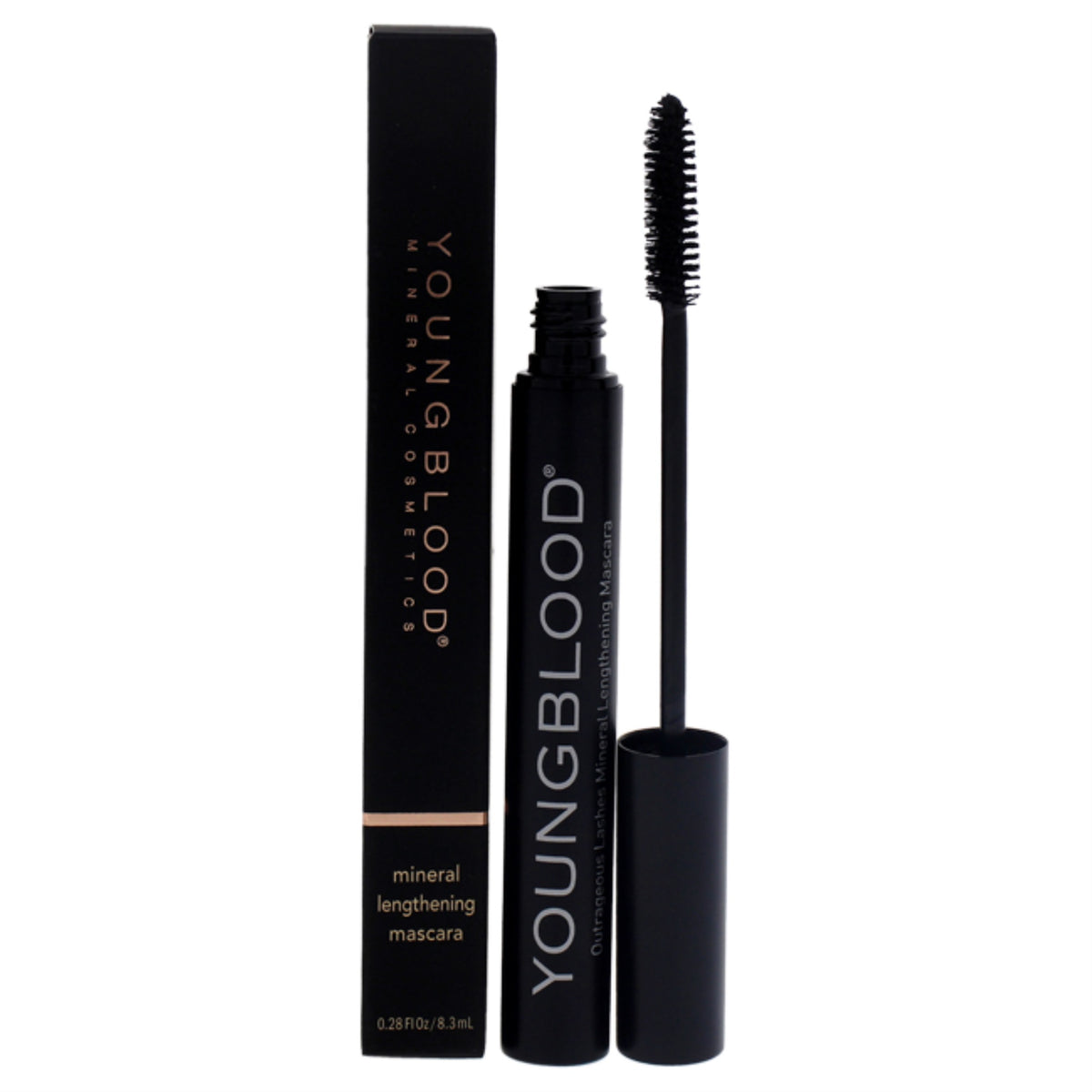 Outrageous Lashes Mineral Lengthening Mascara  Blackout by Youngblood for Women  028 oz Mascara