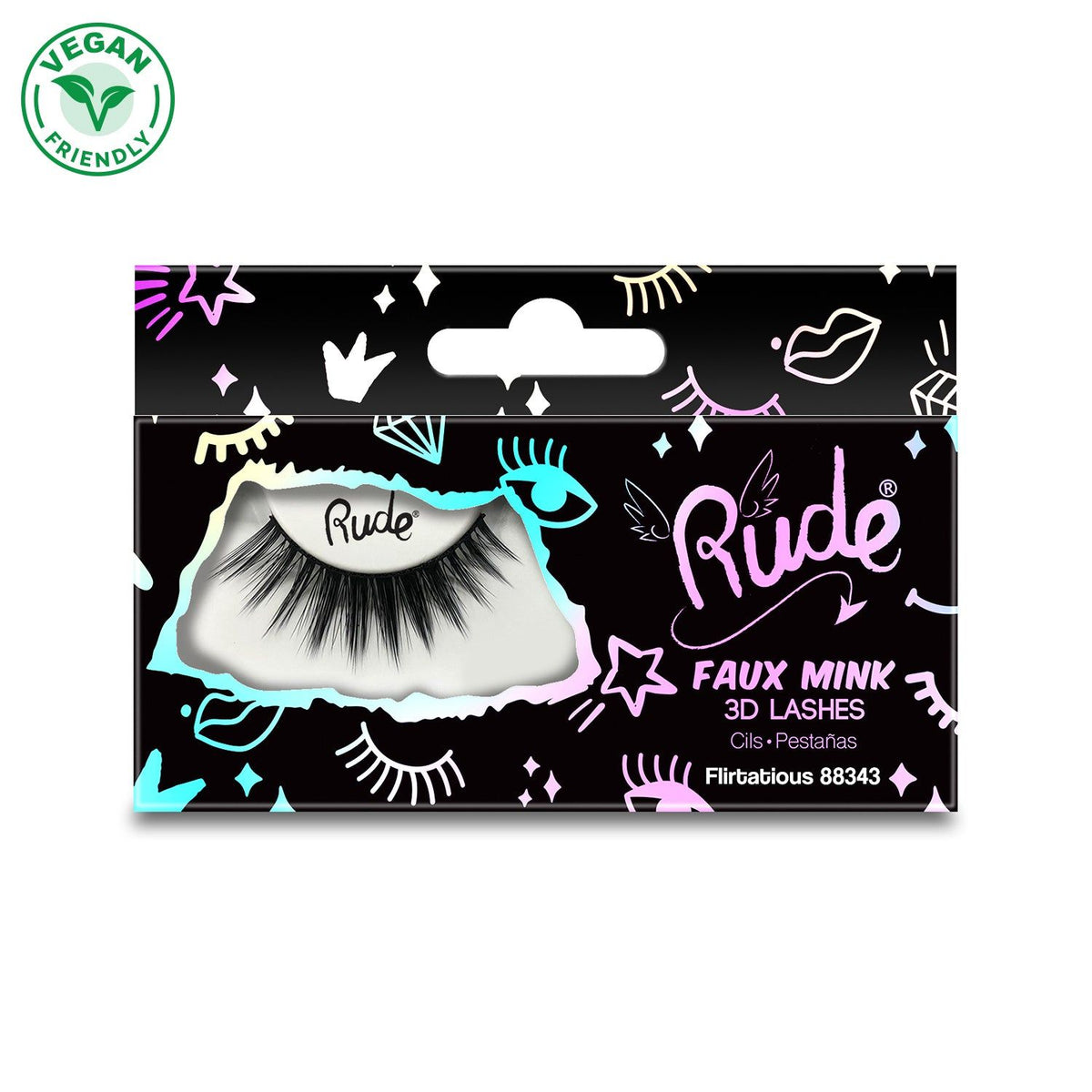 RUDE Essential Faux Mink 3D LashesD0102H2BRLg