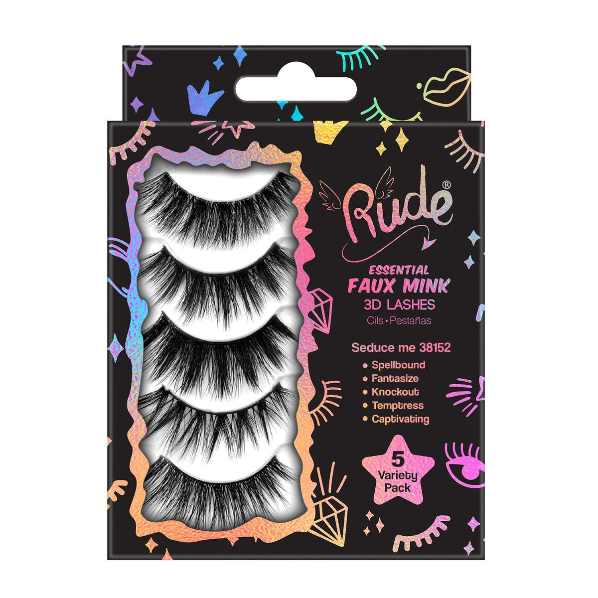 Rude Essential Faux Mink 3D Lashes 5 MultiPackD0102H2cYD7