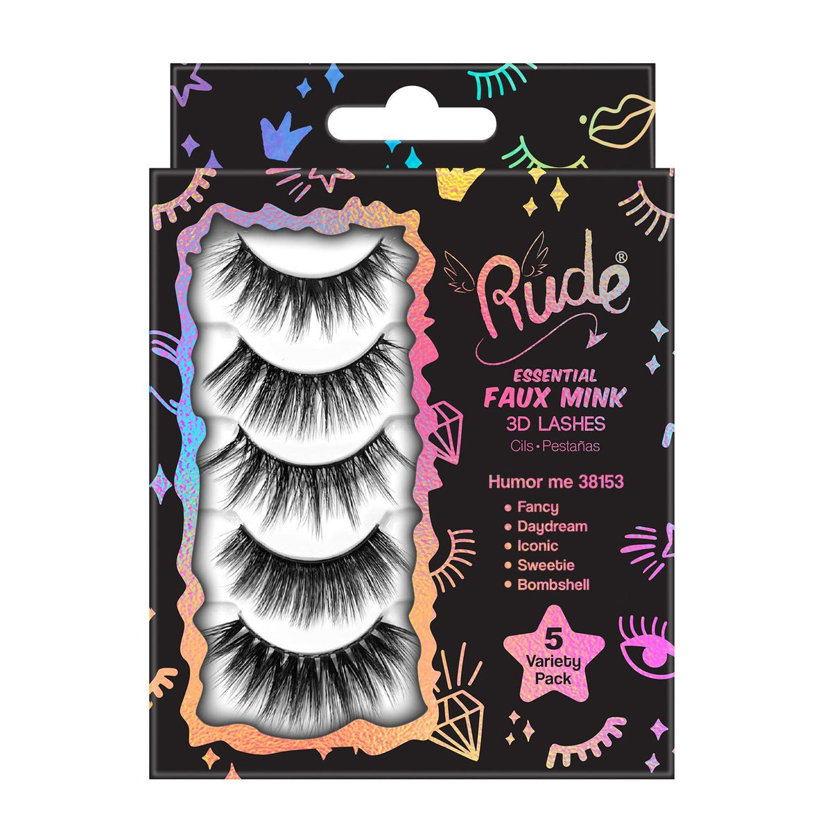 Rude Essential Faux Mink 3D Lashes 5 MultiPackD0102H2cYDg