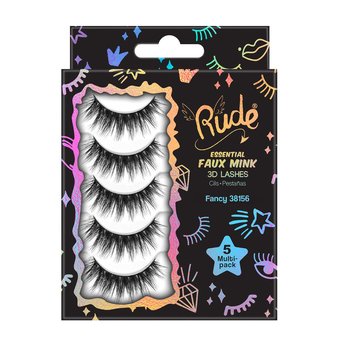 Rude Essential Faux Mink 3D Lashes 5 MultiPackD0102H2cYMA