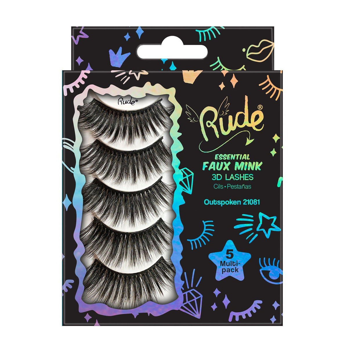 Rude Essential Faux Mink 3D Lashes 5 MultiPackD0102H2cYMV