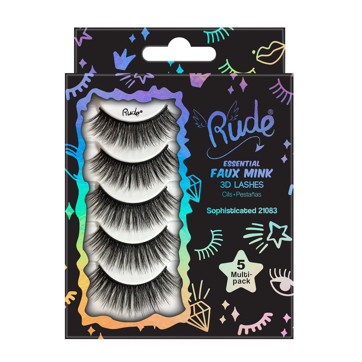 Rude Essential Faux Mink 3D Lashes 5 MultiPackD0102H2cYZ7