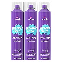 Aussie Instant Freeze Hairspray With Jojoba & Sea Kelp, Strong Hold, 10.0 Oz, Triple Pack