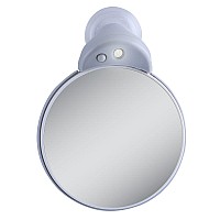 Zadro Dual-Sided 10X/5X Magnification LED Lighted Compact Travel Lightweight Portable Spot Makeup Mirror, Gray/White, FC30L