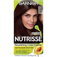 Garnier Nutrisse Nourishing Hair Color Creme, 30 Darkest Brown (Sweet Cola) (Packaging May Vary)