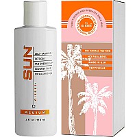 Sun Laboratories Tan Overnight Self-Tanning Lotion for Body and Face - Sunless Tan Golden Glow - Medium - 4 fl oz Bottle