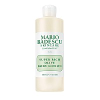 Mario Badescu Super Rich Olive Body Lotion for Dry Skin, Non-Greasy and Creamy Skin Care Moisturizer Infused with Olive Oil, Ideal for All Skin Types, 16 Fl Oz