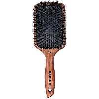 Spornette Deville Cushion Paddle Brush, Boar Bristle Hair Brush with Wooden Handle - For Straightening, Smoothing, Detangling, Styling & Brush Outs for Women, Men, & Kids - All Hair Types