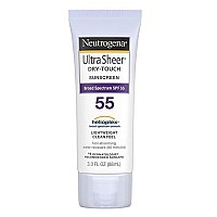 Neutrogena Ultra Sheer Dry-Touch Water Resistant and Non-Greasy Sunscreen Lotion with Broad Spectrum SPF 55, 3 fl. oz (Pack of 2)