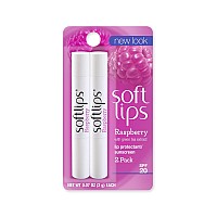 Softlips Lip Balm Protectant Value Pack, SPF 20, Raspberry, 0.07-Ounce Tubes ,Twin Pack (Pack of 6)