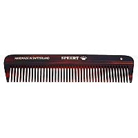 Hand-Made Tortoise Comb | All Hair Types: Curly/Straight/Thick/Thin | Hypo-Allergenic Cellulose Acetate | MADE IN SWITZERLAND | 4.81 x 1.12 x 0.15 | 9