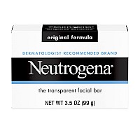 Neutrogena Original Amber Bar Facial Cleansing Bar with Glycerin, Clean-Rinsing, Transparent Face Soap, Free of Harsh Detergents, & Dyes, 3.5 oz