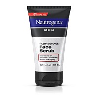 Neutrogena Men Exfoliating Razor Defense Daily Shave Face Scrub, Conditioning Facial Cleanser for Smoother Skin & Less Razor Irritation, Dye-Free, 4.2 fl. oz (Pack of 2)