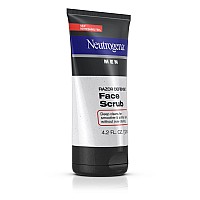Neutrogena Men Exfoliating Razor Defense Daily Shave Face Scrub, Conditioning Facial Cleanser for Smoother Skin & Less Razor Irritation, Dye-Free, 4.2 fl. oz (Pack of 2)