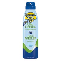 Banana Boat Ultra Defense MAX Skin Protect Clear, Broad Spectrum, Ultra Mist Sunscreen Spray, SPF 100, 6oz, blue cyan