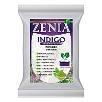 Zenia Indigo Powder Hair & Beard Dye Color | 100 Grams (3.5 ounce) | 100% Natural Hair Dye | Color Hair to Black Naturally | 100% Pure | No Preservatives