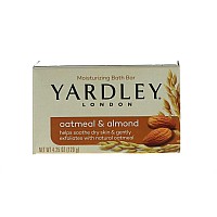 Yardley Naturally Moisturizing Bath Bar 4.0 oz ea, Oatmeal & Almond, 4 Pack