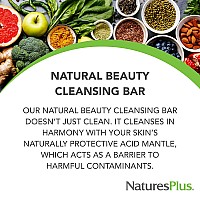 NaturesPlus Natural Beauty Cleansing Bar - 3.5 oz, Pack of 3 - Cleanse, Soothe & Protect Skin - With Vitamin E, Allantoin, Humectants & Emollients