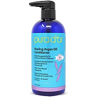 PURA D'OR Healing Argan Oil Conditioner (16oz) For Dry, Damaged, Frizzy Hair, w/Aloe Vera, Lavender, Vanilla, Coconut, Retinol & Vitamin E, Sulfate Free, All Hair Types, Men Women (Packaging may vary)