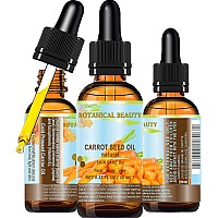 CARROT SEED OIL 100 % Natural Cold Pressed Carrier Oil. 0.33 Fl.oz.- 10 ml. Skin, Body, Hair and Lip Care. One of the best oils to rejuvenate and regenerate skin tissues. by Botanical Beauty