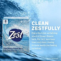 Zest Ocean Breeze Bar Soap - 8 Bars - Enriched With Sea Minerals - Rich Lathering Bars Leave Your Body Feeling Smooth And Moisturized with an Invigorating Scent
