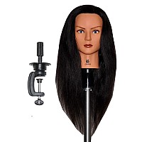 Bellrino 24 Cosmetology Mannequin Manikin Training Head with 100% Human Hair with Clamp Holder - Lindsey + C