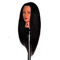 Bellrino 24 Cosmetology Mannequin Manikin Training Head with 100% Human Hair with Clamp Holder - Lindsey + C