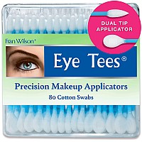 Fran Wilson EYE TEES COTTON TIPS 80 Count (3 PACK) - Precision Makeup Applicator, Double-sided Swabs with Pointed and Rounded Ends for Perfect Blending, Effective Cleaning and Precise Touch-ups