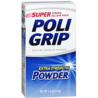 SUPER POLIGRIP Extra Strength Denture Adhesive Powder 1.60 oz (Pack of 2)