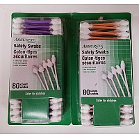 Kids Cotton Safety Swabs - 80 CountAssorted Colors - 2 Pack