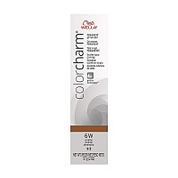 WELLA colorcharm Permanent Gel, Hair Color for Gray Coverage, 6W Praline