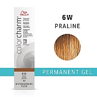 WELLA colorcharm Permanent Gel, Hair Color for Gray Coverage, 6W Praline