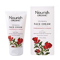 Nourish Organic | Ultra Hydrating Face Cream - Pomegranate & Argan | GMO-Free, Cruelty Free, 100% Vegan (1.7oz)