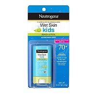Neutrogena Wet Skin Kids Water Resistant Sunscreen Stick for Face and Body, Broad Spectrum SPF 70, 0.47 Ounce (Pack of 3)