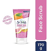 St. Ives Radiant Skin Face Scrub For Dull Skin Pink Lemon and Mandarin Orange Dermatologist-Tested Face Wash Scrub With 100 percent Natural Exfoliants 6 oz