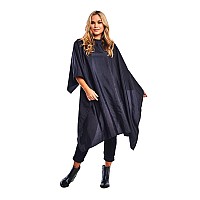 Betty Dain Lightweight Crinkle Nylon Hair Cutting/Styling Cape, Water Resistant, Ultra Lightweight Crinkle Antron Nylon, Repels Hair, Neck Snap Closure, Generous 54 x 60 Inch Size, Black