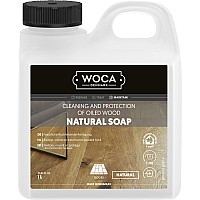 WOCA Natural Soap, Natural |1 L| - Wood Cleaner for the cleaning of oil finished hardwood floors, tables, millwork, cutting boards, countertops and childrens toys