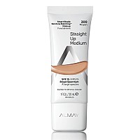 Skintone Matching Foundation by Almay, Smart Shade Face Makeup, Hypoallergenic, Oil Free, Fragrance Free, Dermatologist Tested with SPF 15, 300 Straight Up Medium, 1 Oz